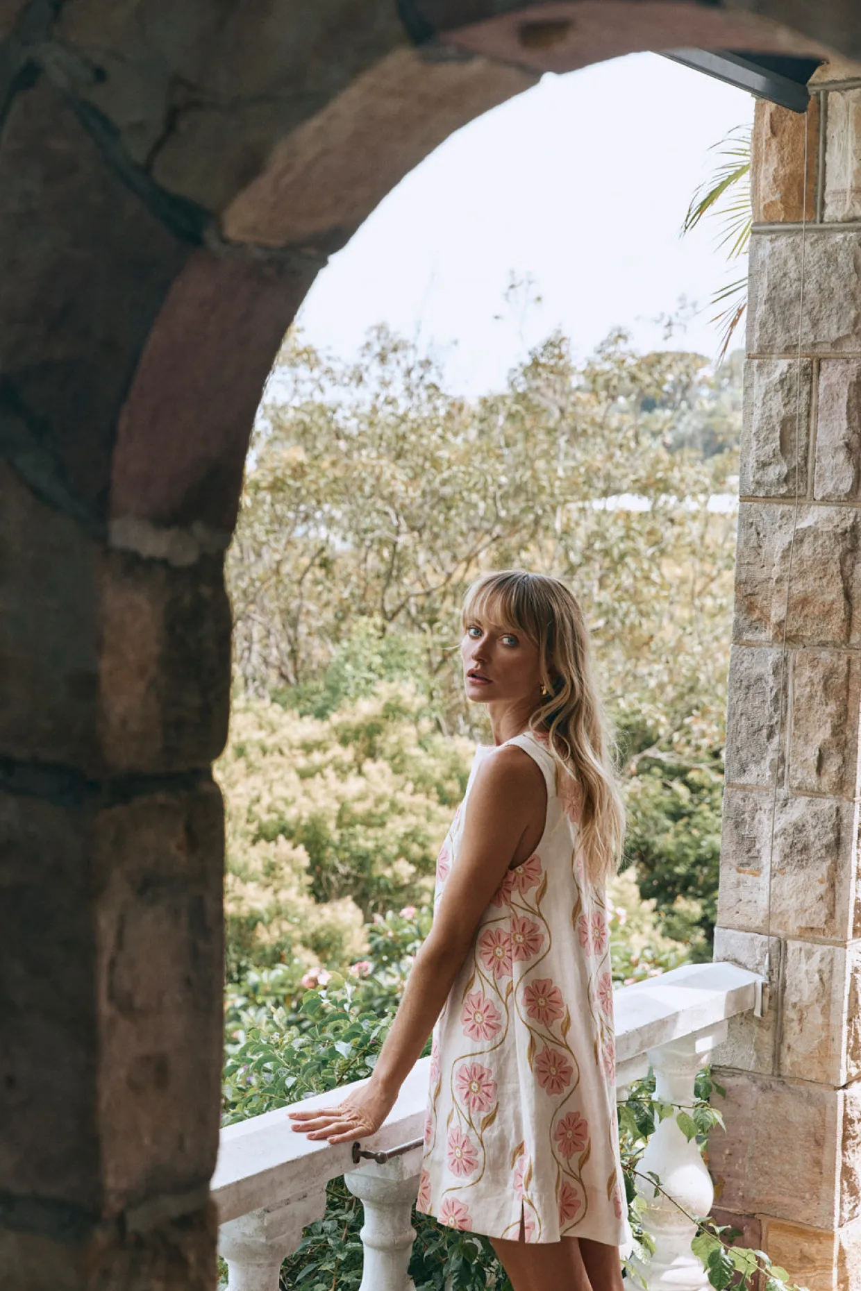 Aftersun Linen Mini Dress Bloom