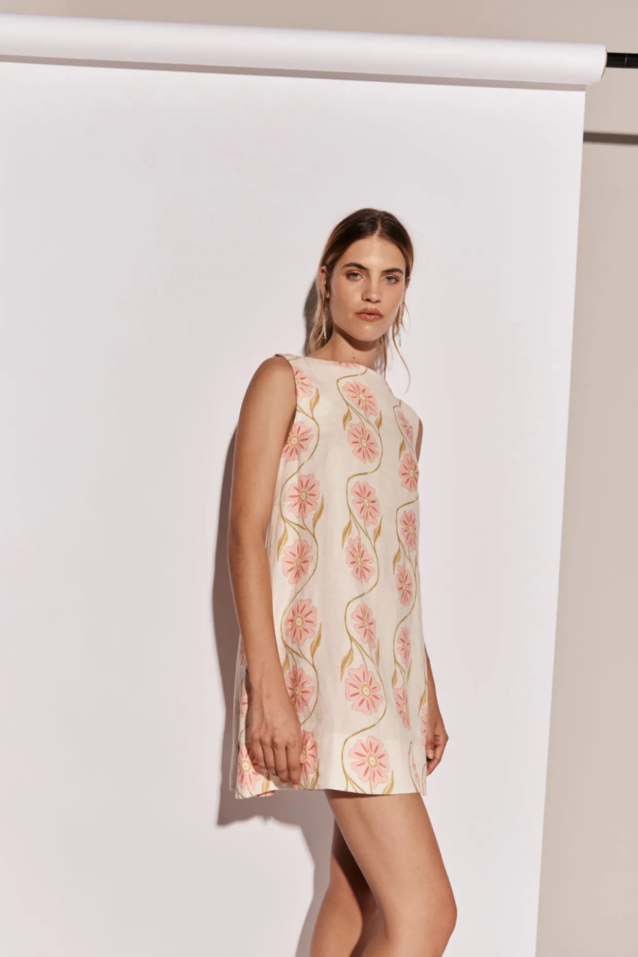 Aftersun Linen Mini Dress Bloom