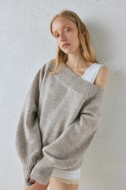 Alma Knit Jumper Grey Marle