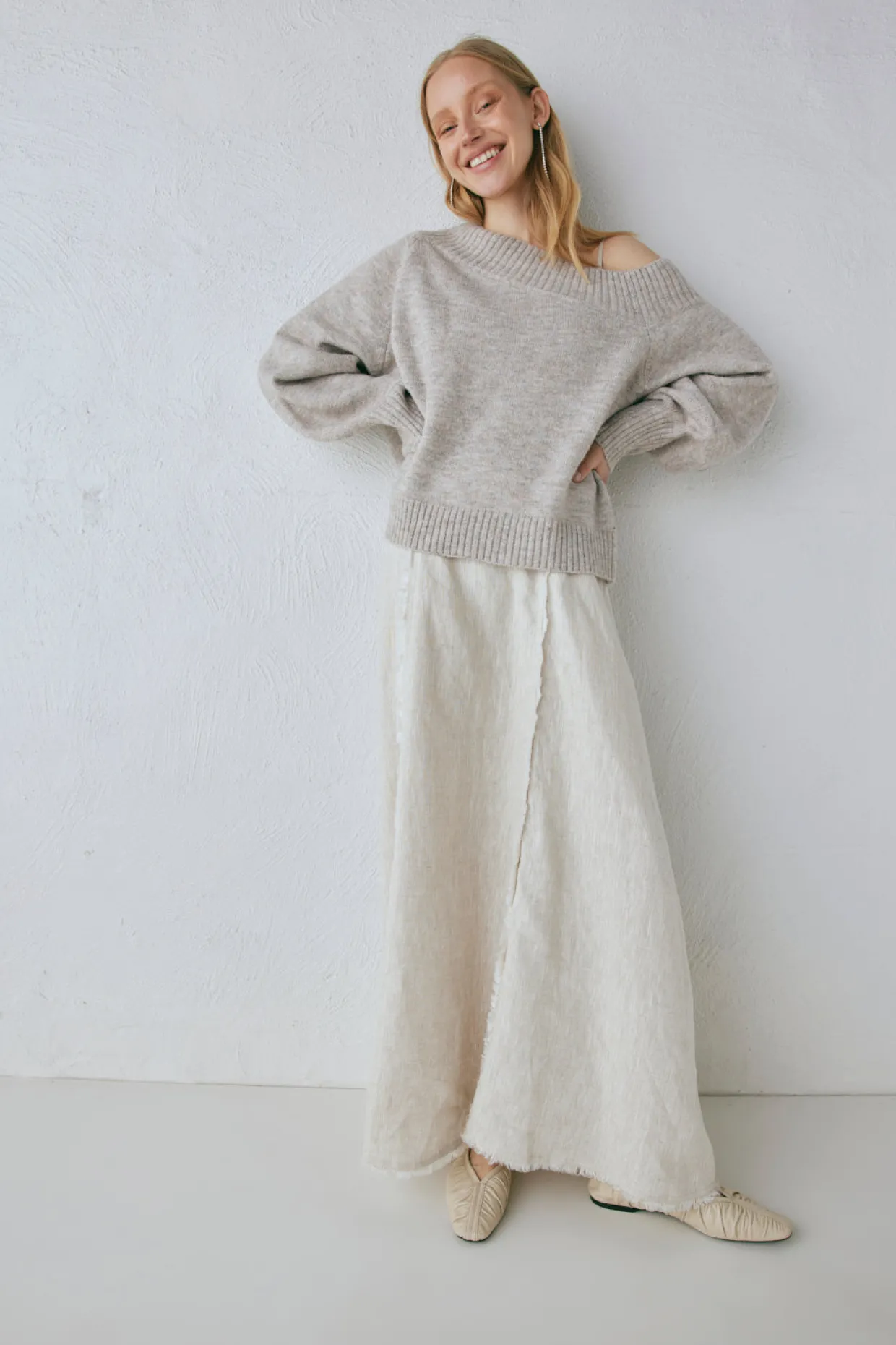 Alma Knit Jumper Grey Marle