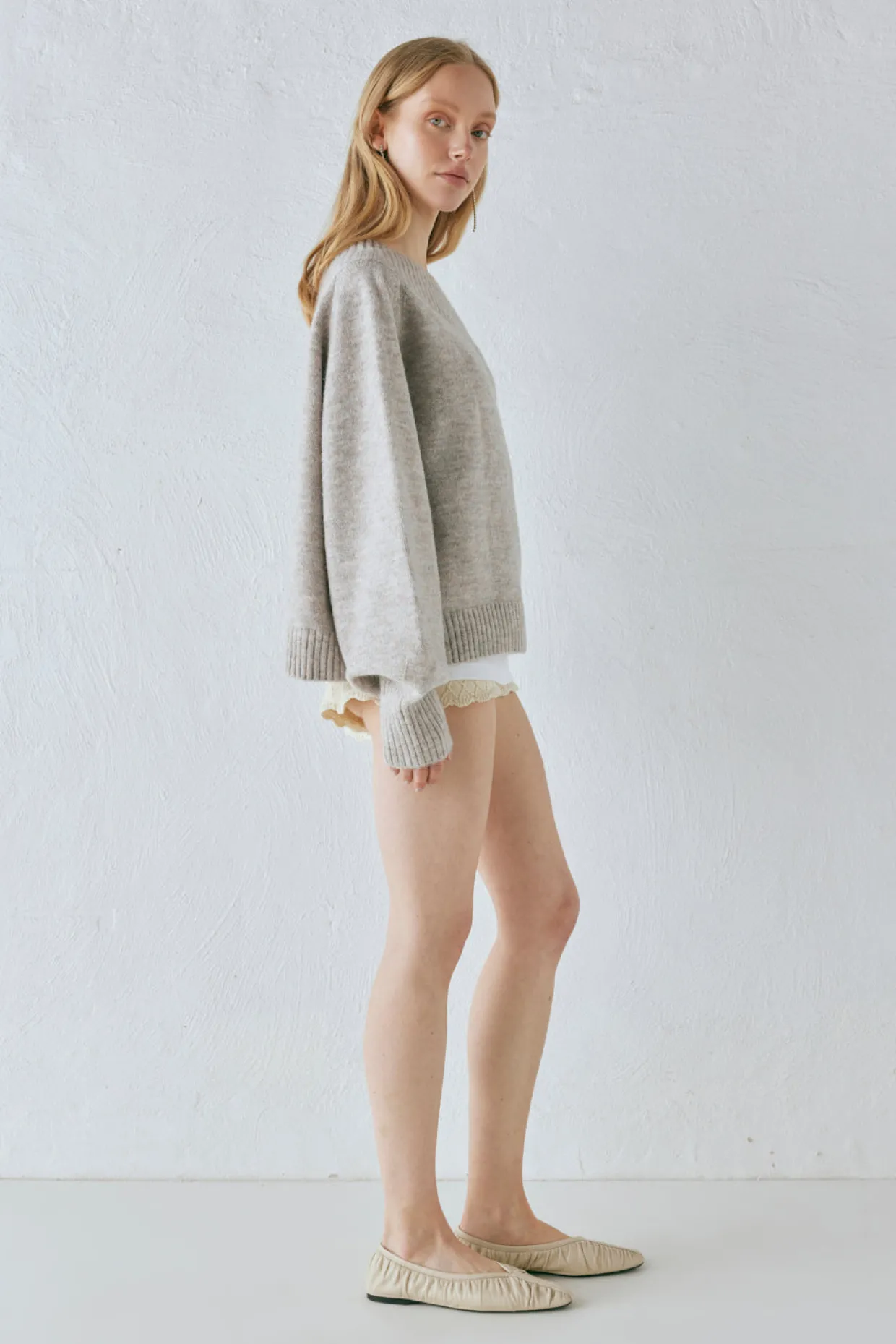 Alma Knit Jumper Grey Marle