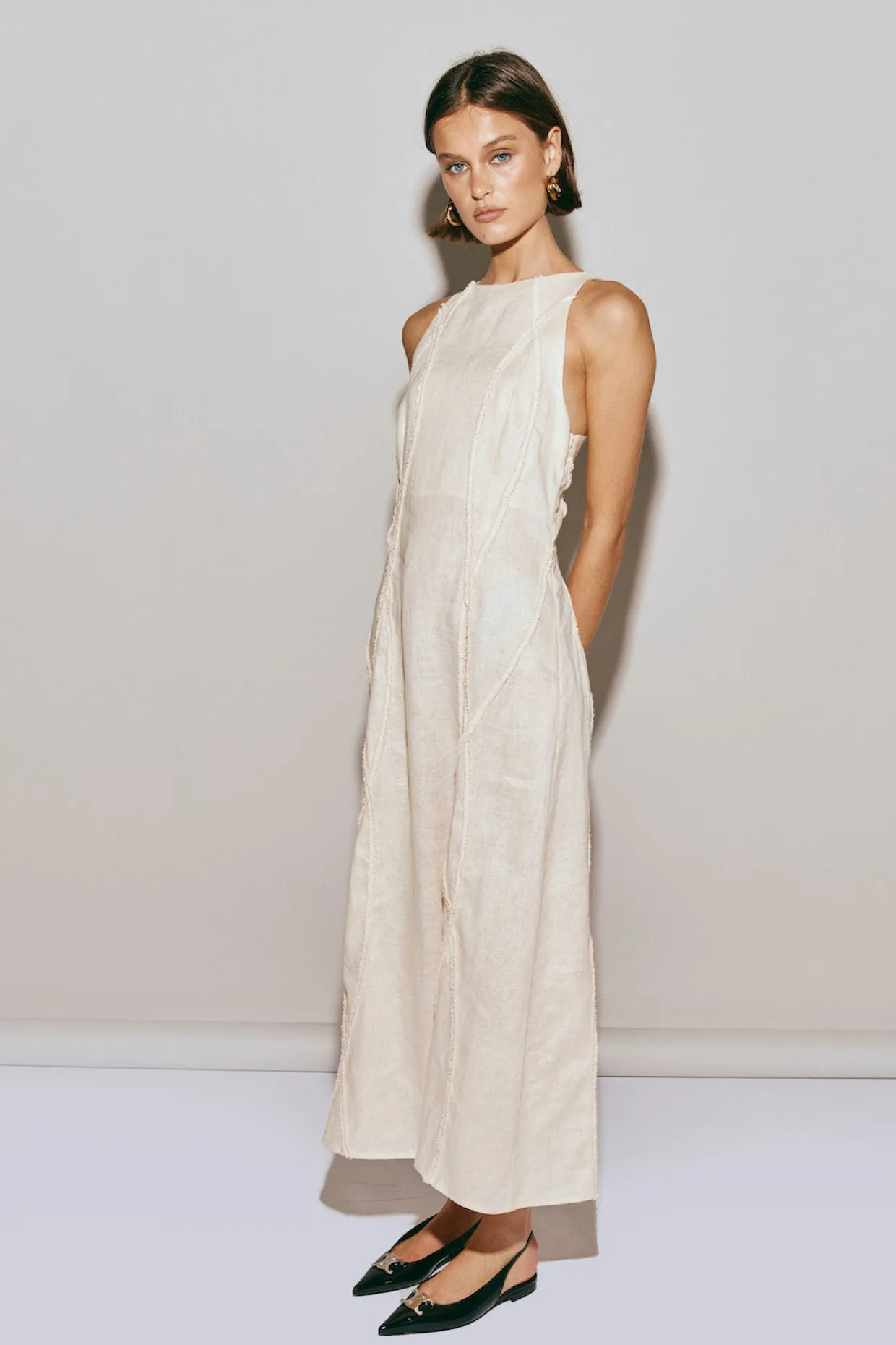 Ana Linen Maxi Dress Wave