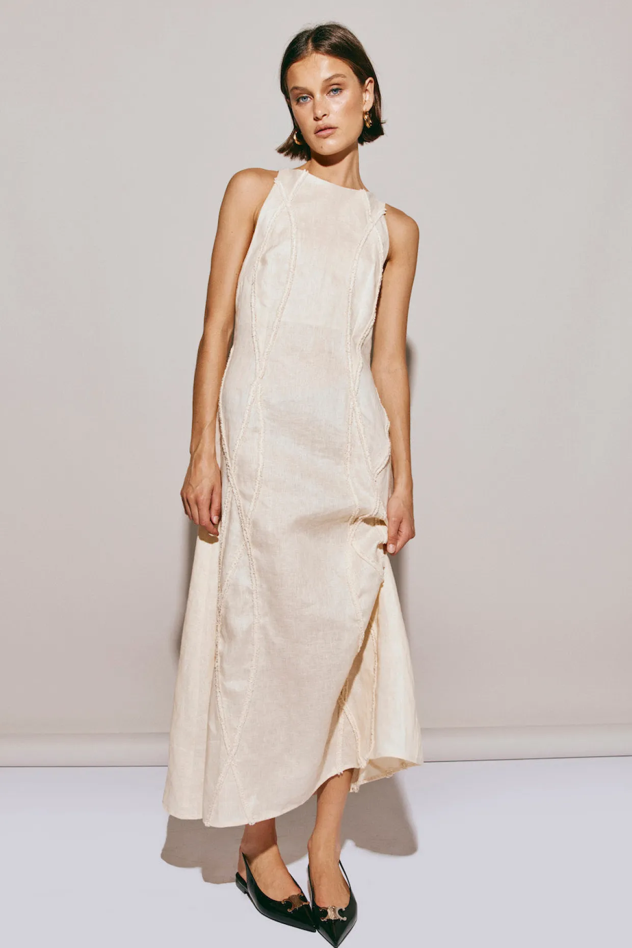 Ana Linen Maxi Dress Wave