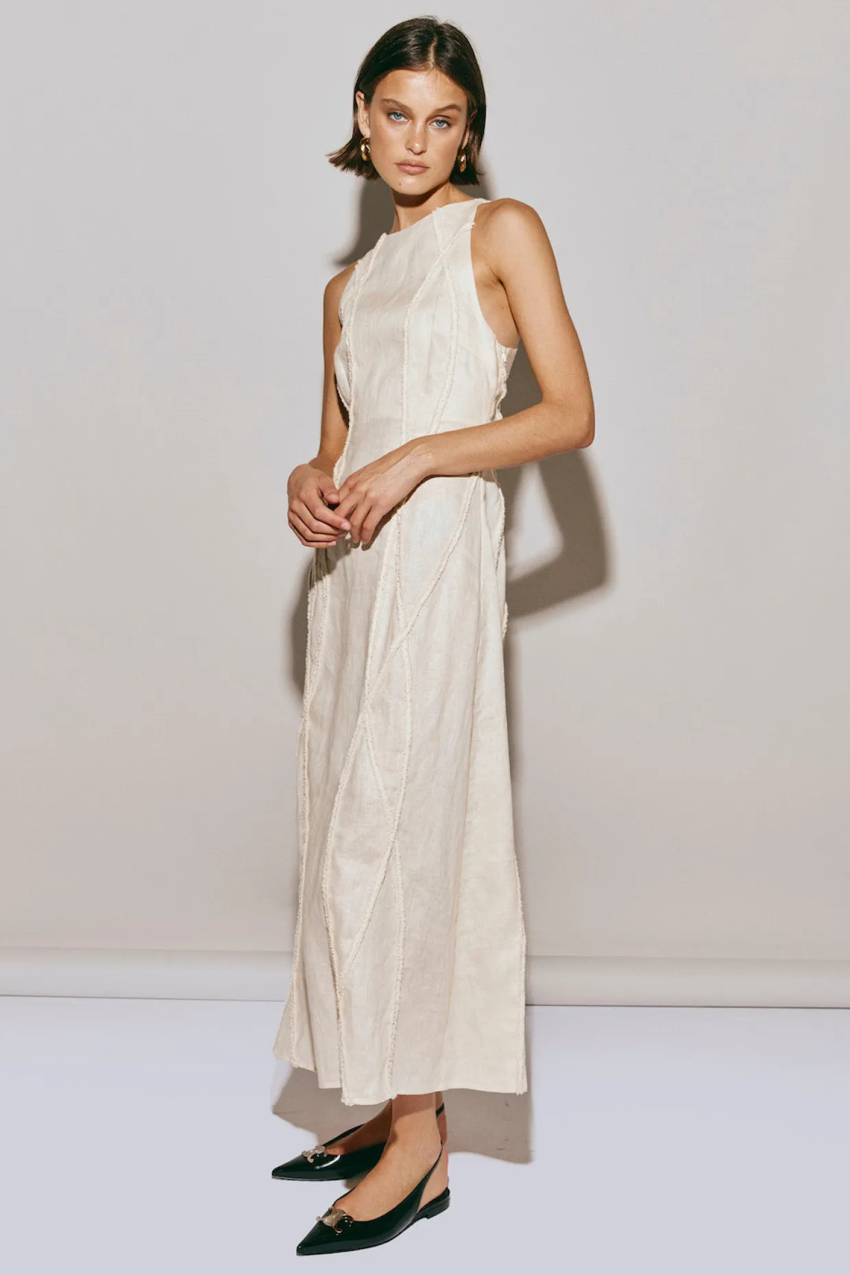 Ana Linen Maxi Dress Wave