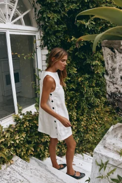 Annabelle Linen Mini Dress White