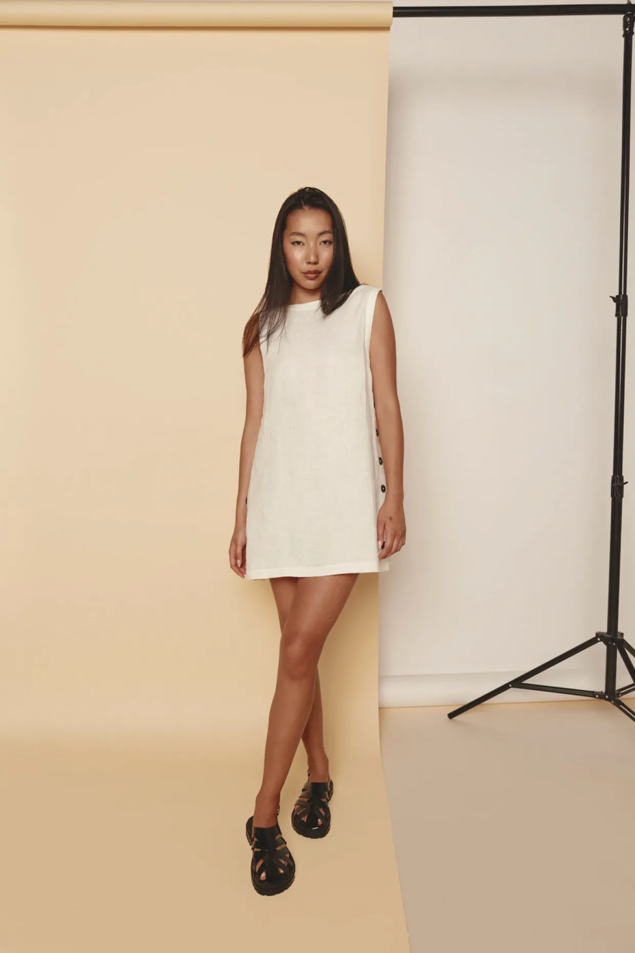 Annabelle Linen Mini Dress White