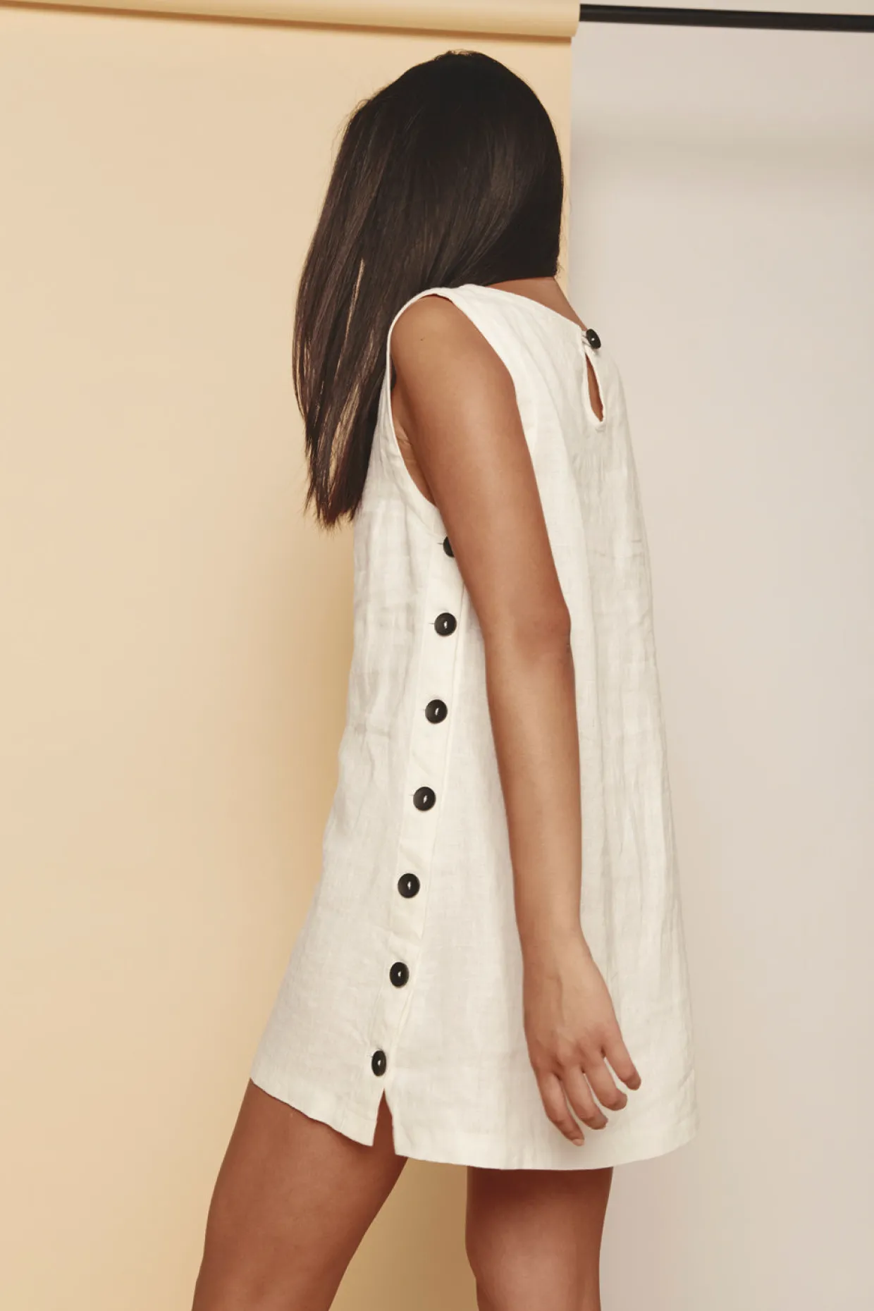 Annabelle Linen Mini Dress White