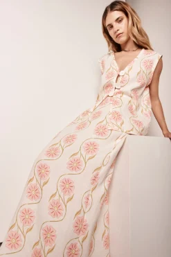 Ari Linen Maxi Skirt Bloom