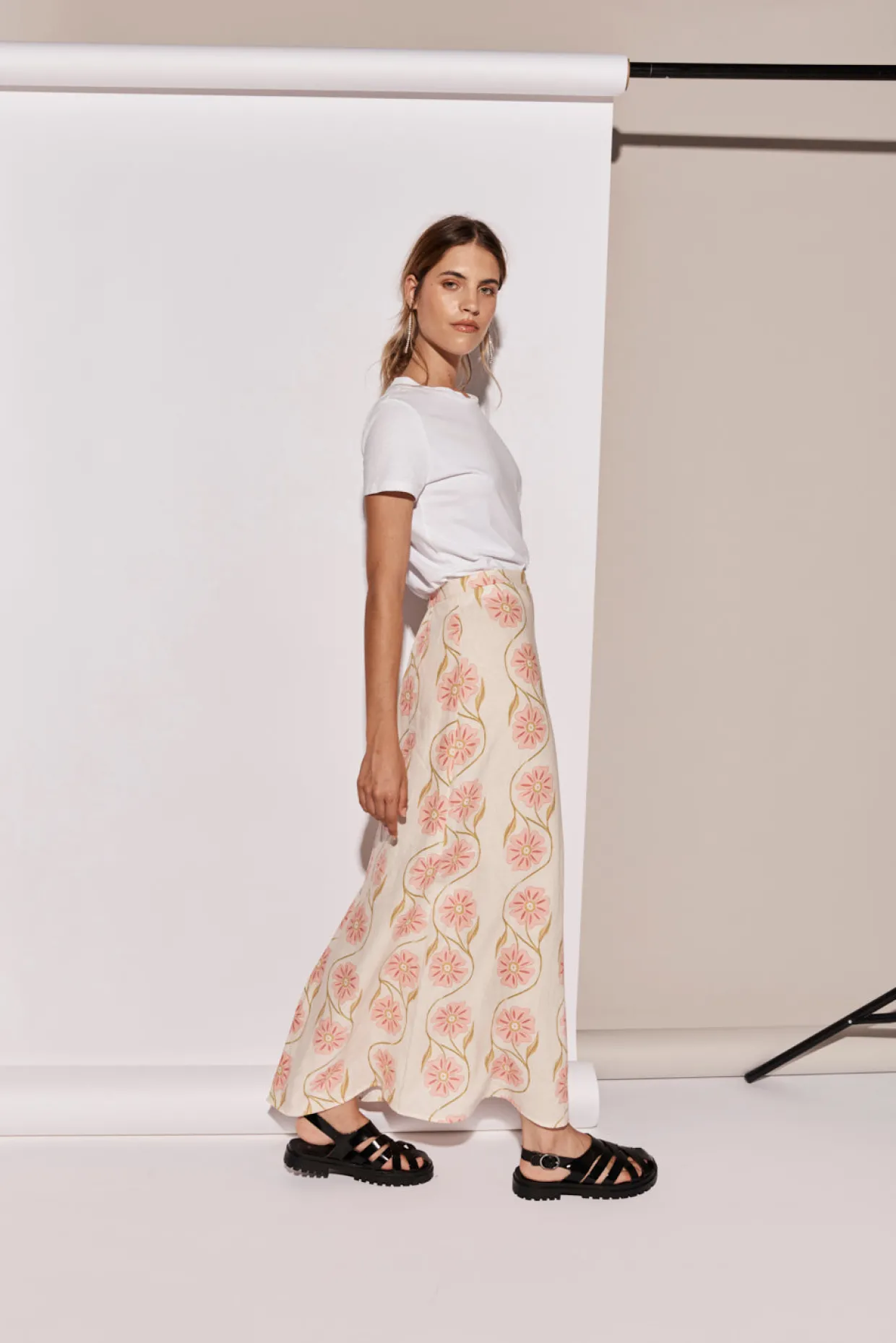 Ari Linen Maxi Skirt Bloom