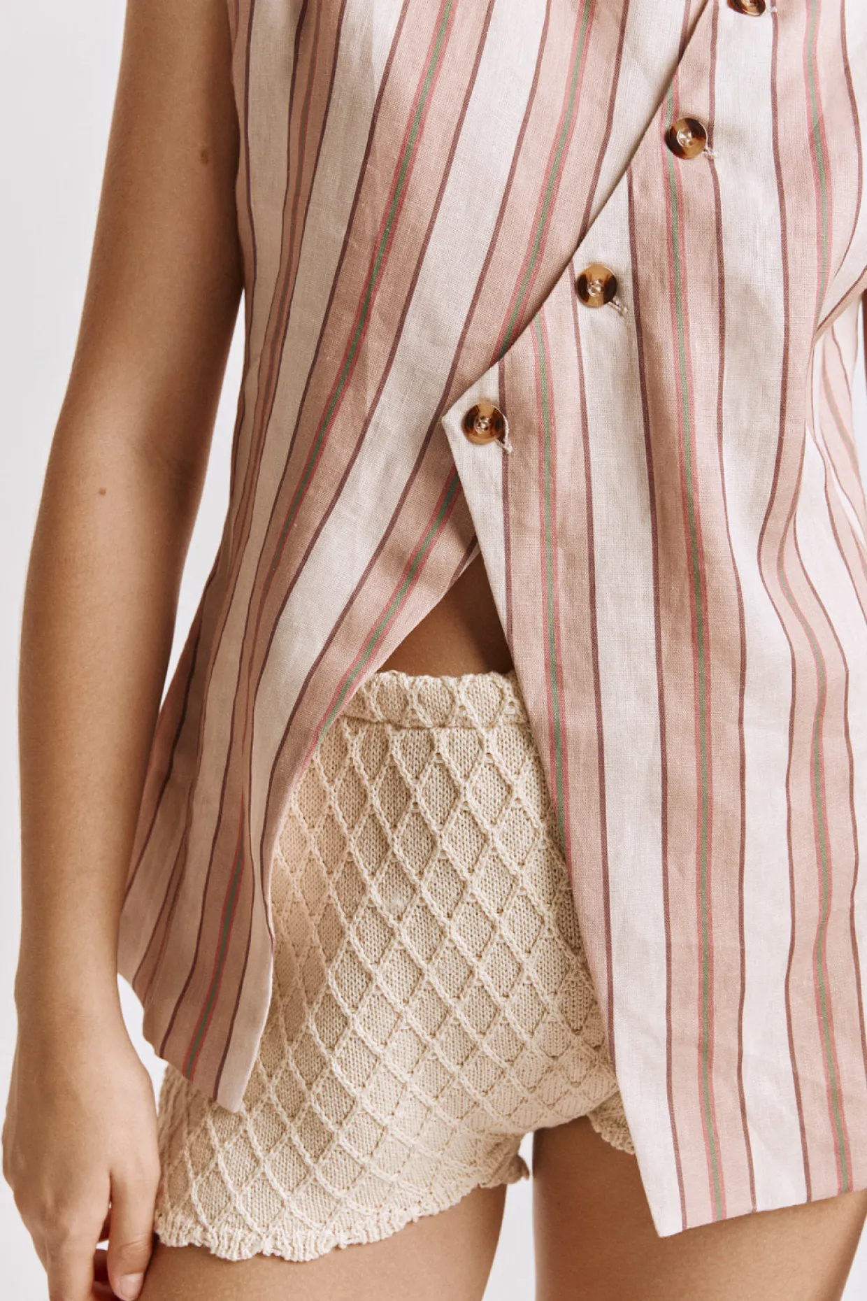 Aria Vest Pink Stripe