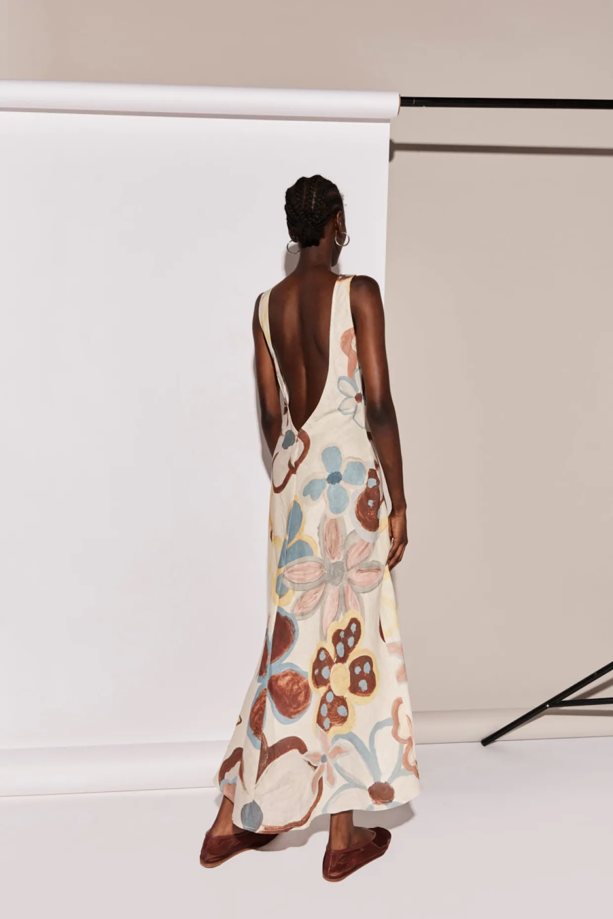 Art Of Bloom Linen Bias Cut Maxi Dress Flower