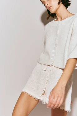 Bambi Knit Shorts Cream