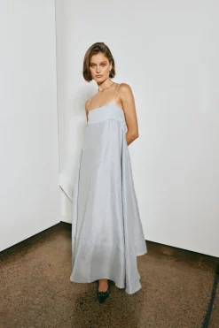Behati Linen Maxi Dress Sky