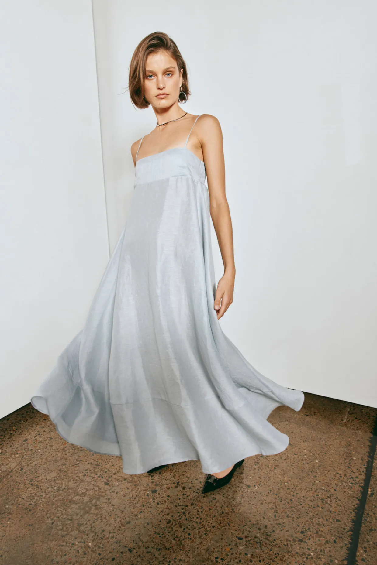 Behati Linen Maxi Dress Sky