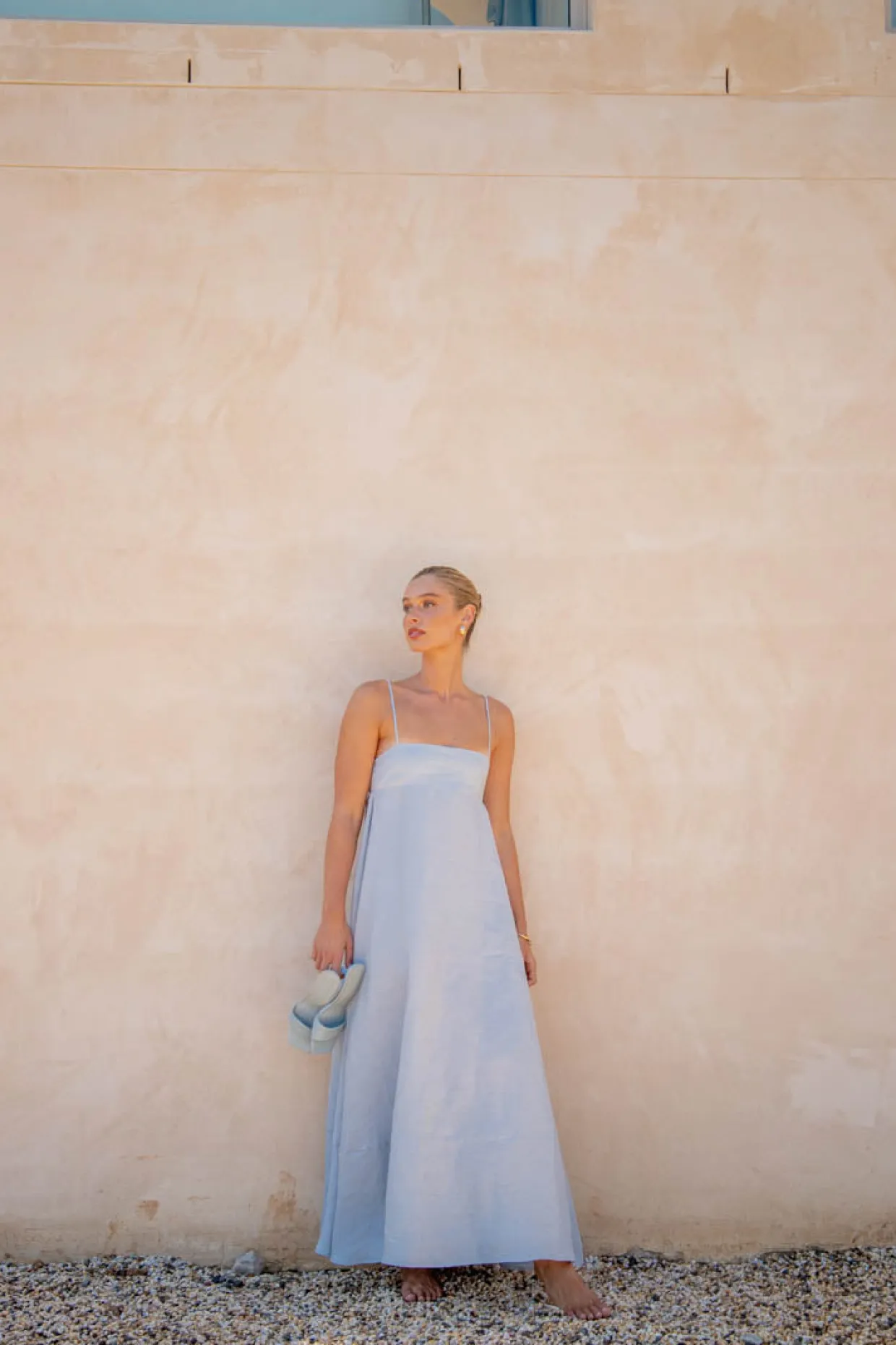 Behati Linen Maxi Dress Sky