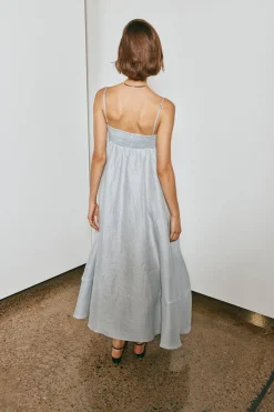 Behati Linen Maxi Dress Sky