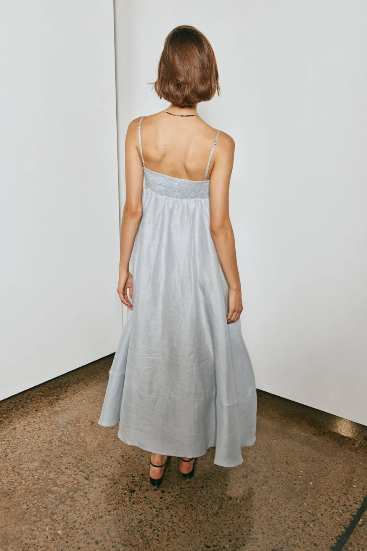 Behati Linen Maxi Dress Sky
