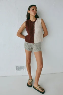 Bridgette Knit Vest Splice