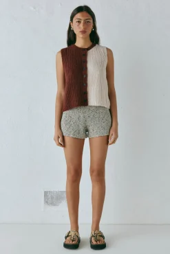 Bridgette Knit Vest Splice