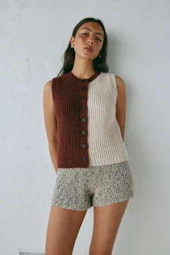 Bridgette Knit Vest Splice