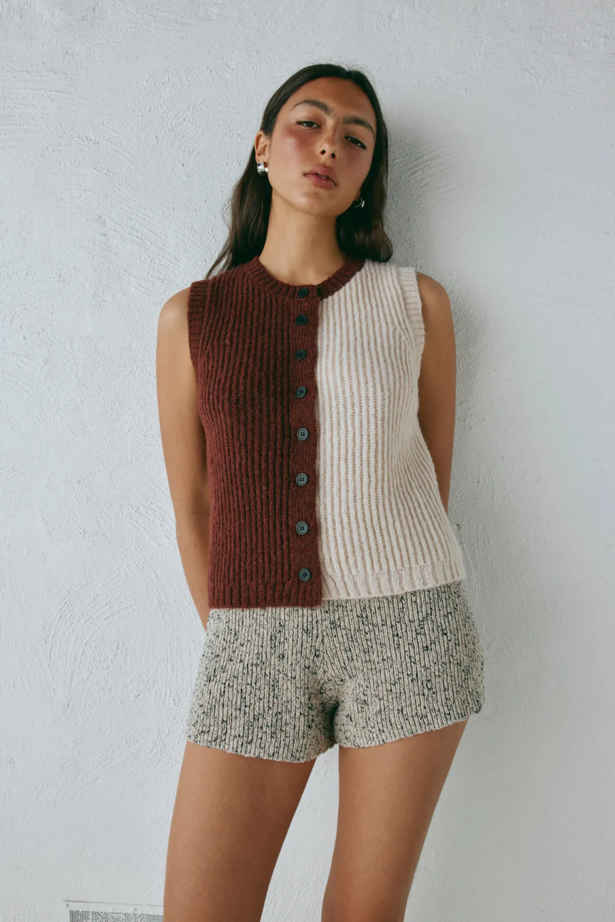 Bridgette Knit Vest Splice
