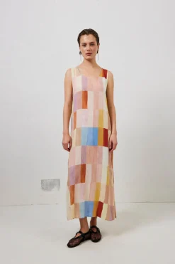 Cate Smock Maxi Dress Patchwork
