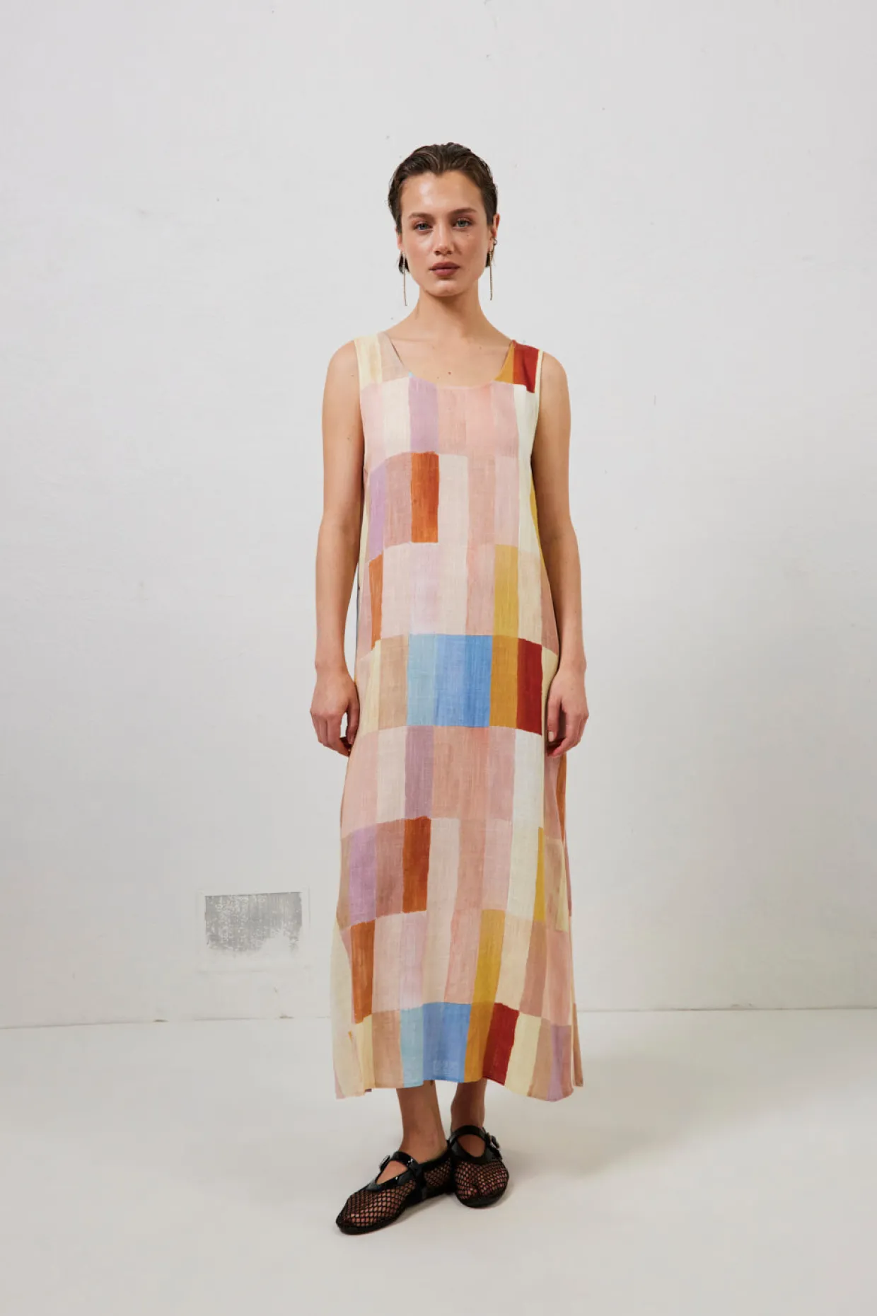 Cate Smock Maxi Dress Patchwork
