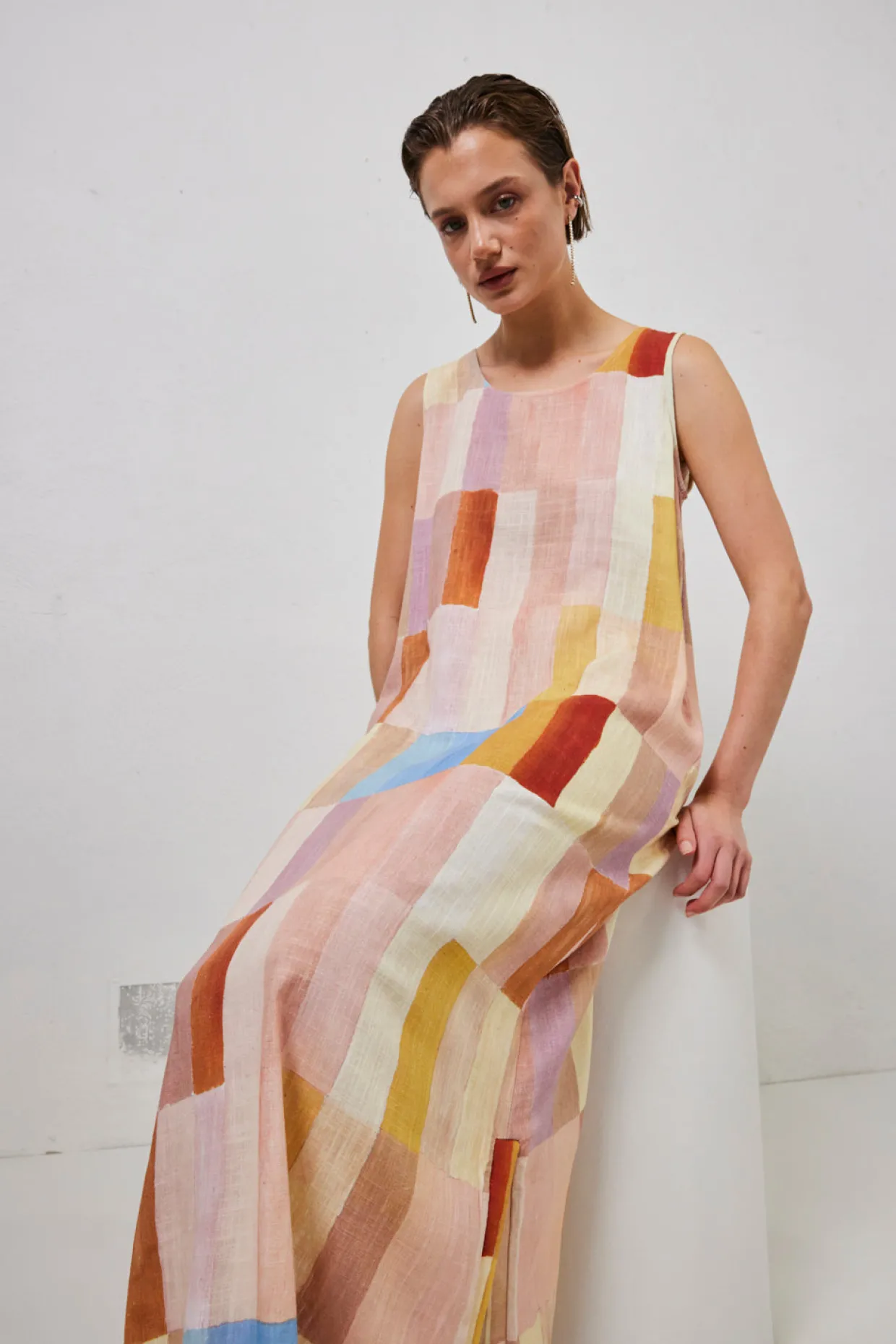 Cate Smock Maxi Dress Patchwork
