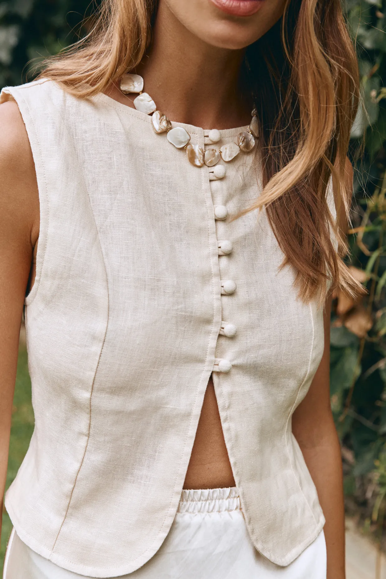 Celeste Linen Top Cream