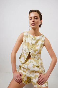 Celeste Linen Top Tropic