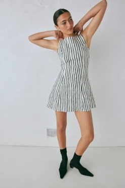 Chloe Linen Mini Dress Black