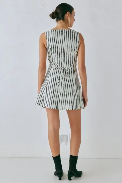 Chloe Linen Mini Dress Black