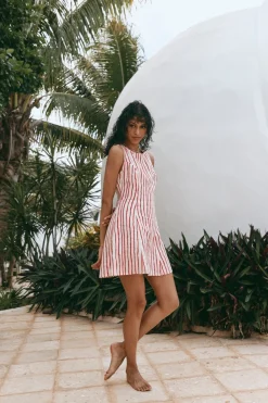 Chloe Linen Mini Dress Stripe