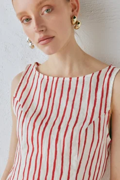 Chloe Linen Mini Dress Stripe