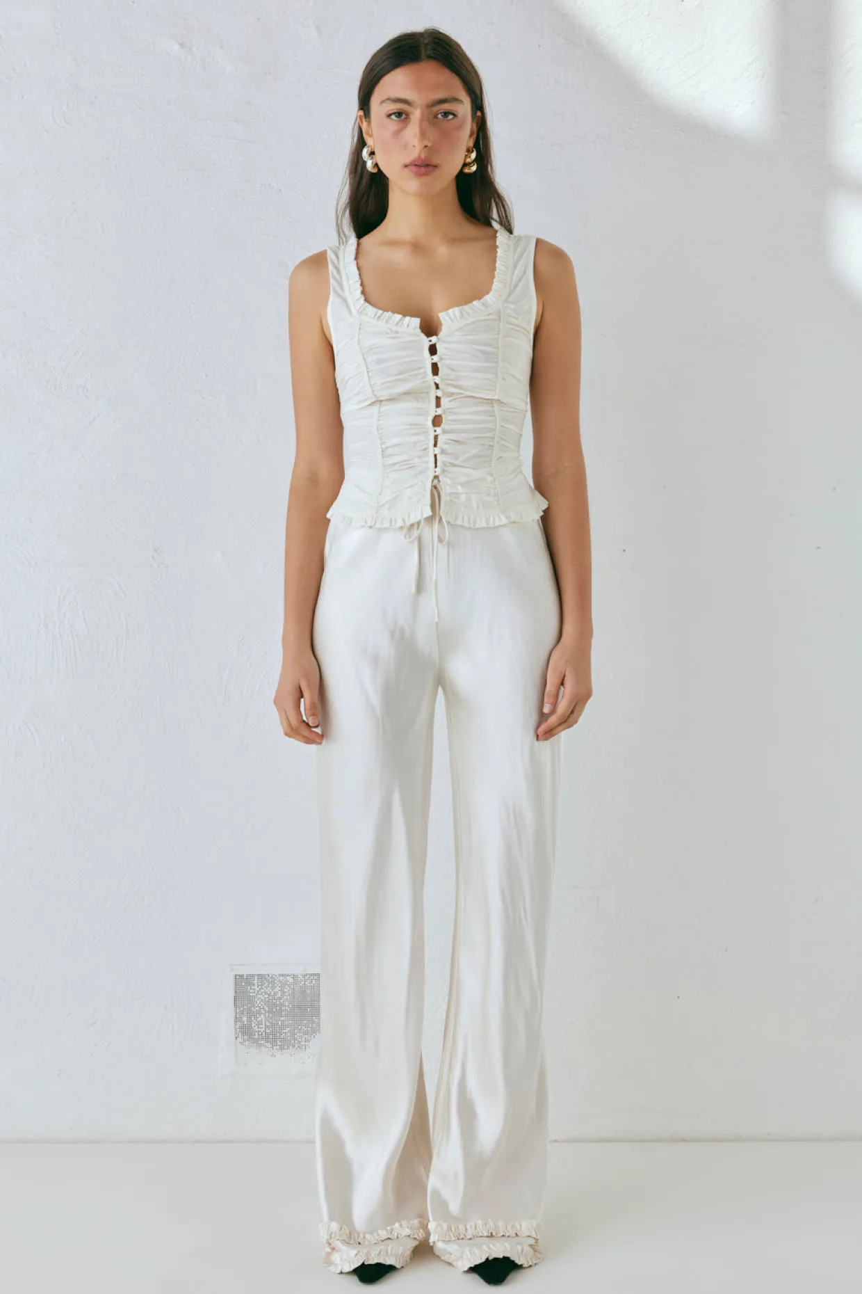 Citara Satin Pants White