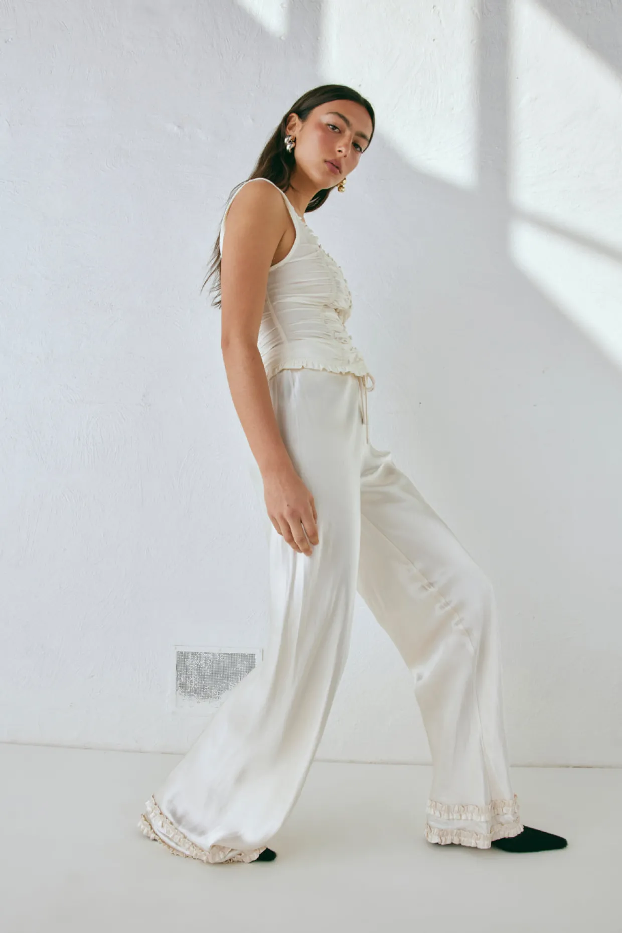 Citara Satin Pants White