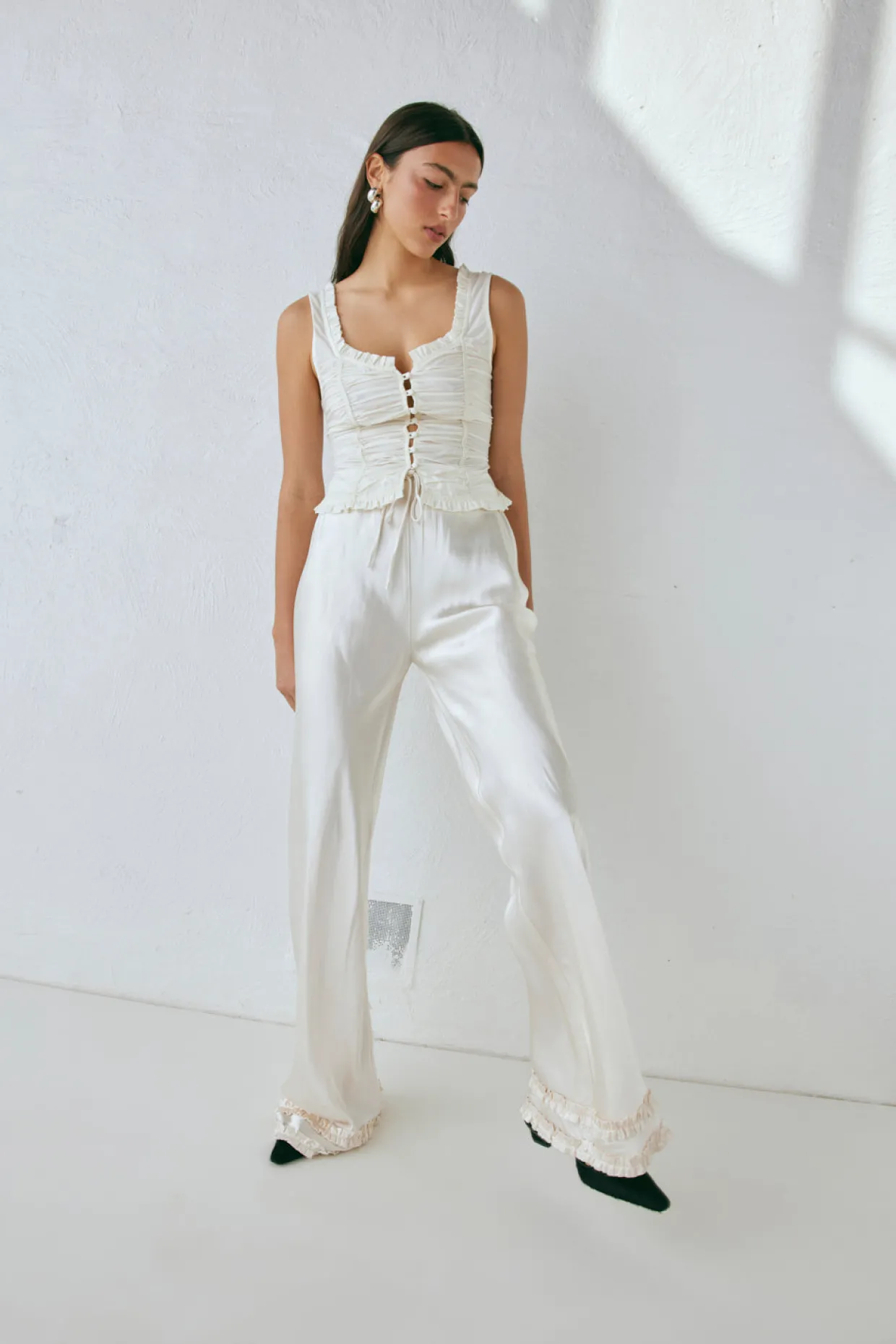 Citara Satin Pants White