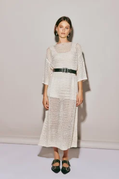 Cora Knit Midi Dress Cream