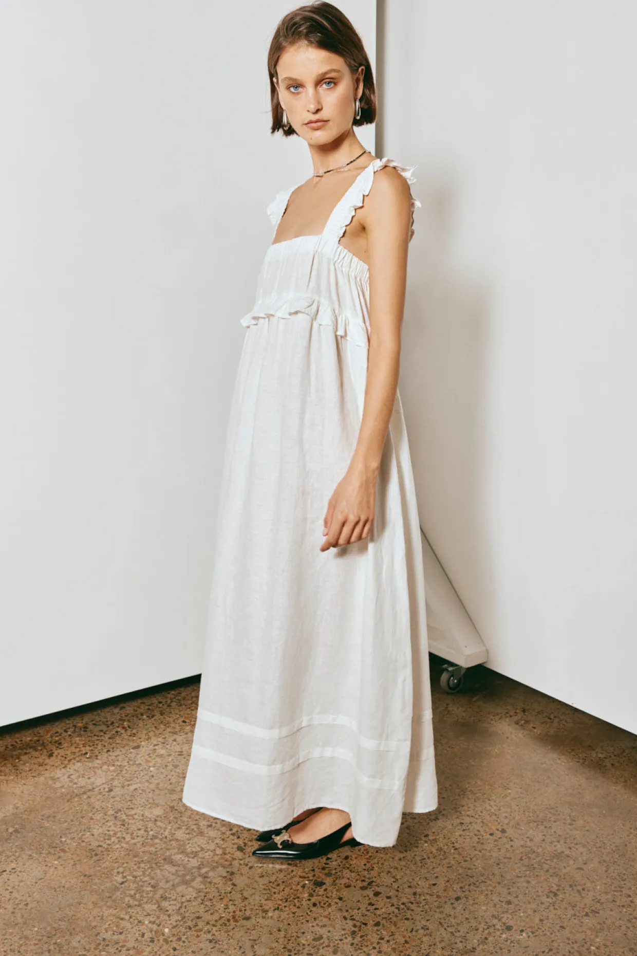 Curate & Create Smock Maxi Dress White
