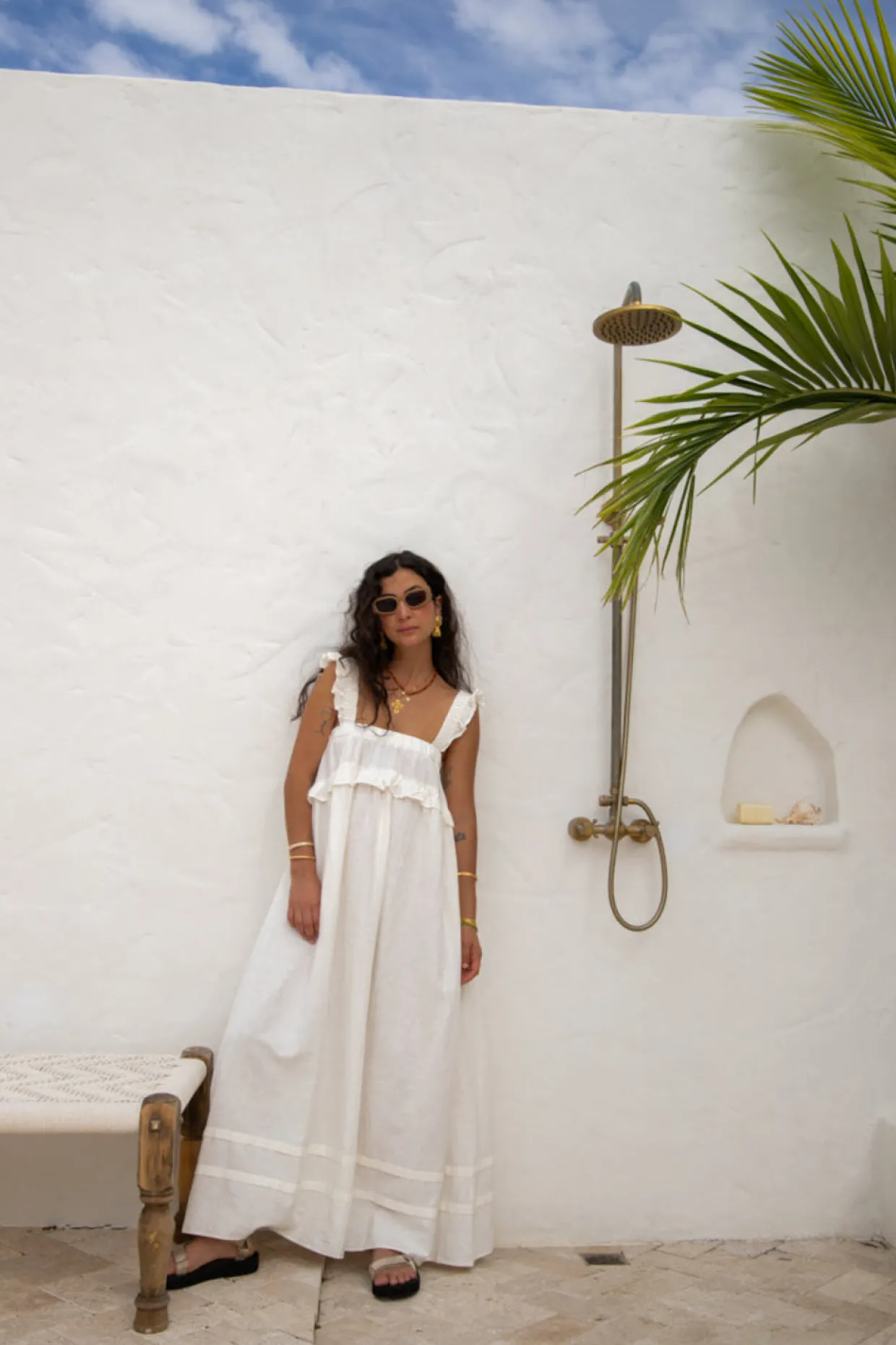 Curate & Create Smock Maxi Dress White