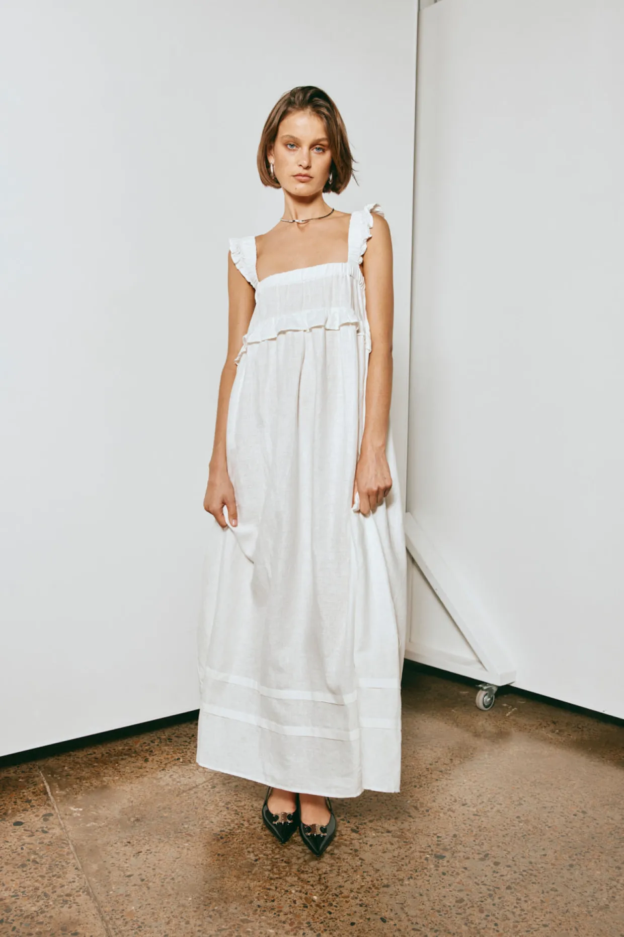 Curate & Create Smock Maxi Dress White