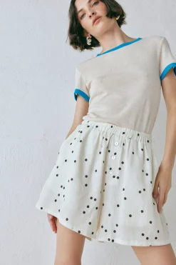 Eliza Linen Shorts Dot