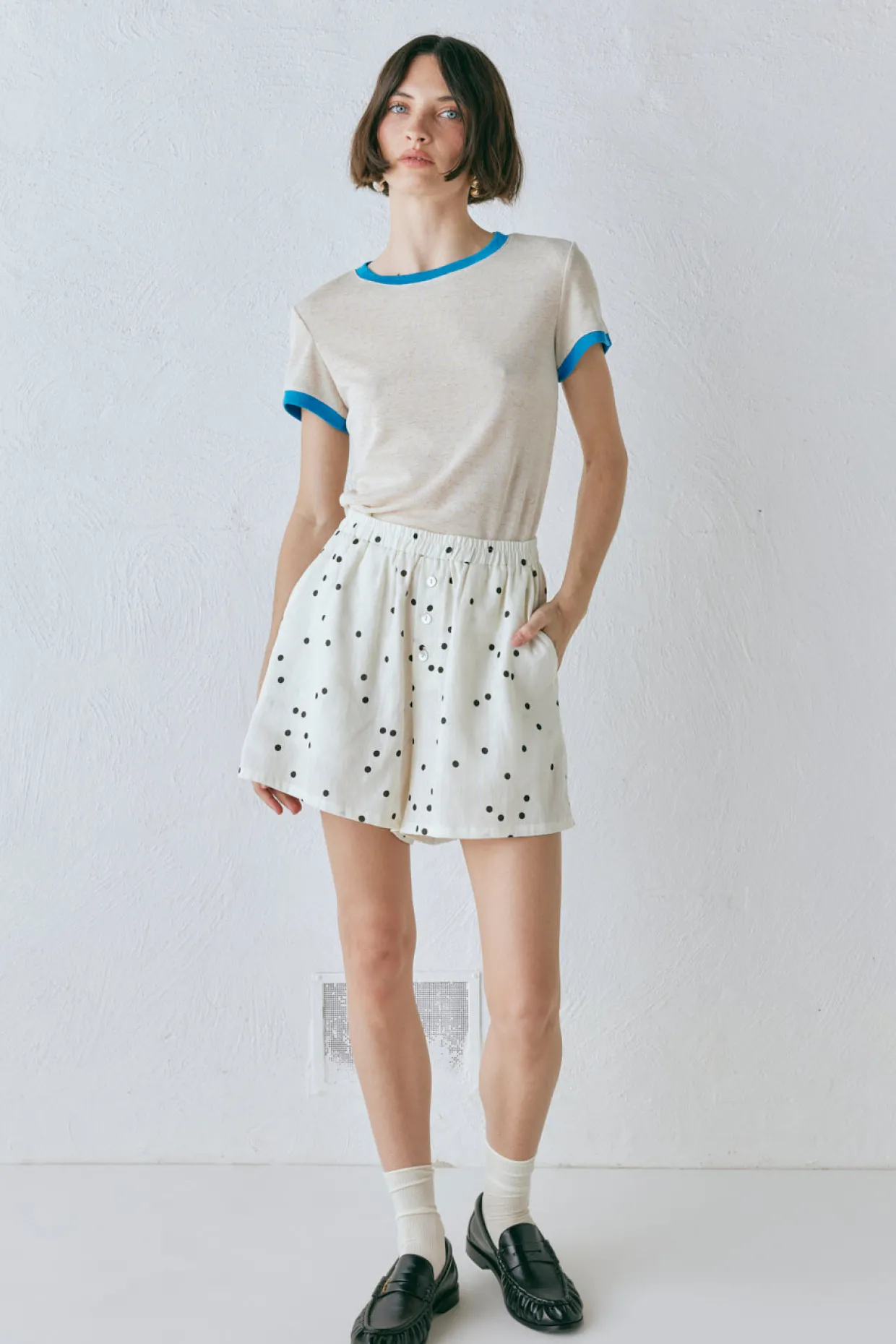 Eliza Linen Shorts Dot