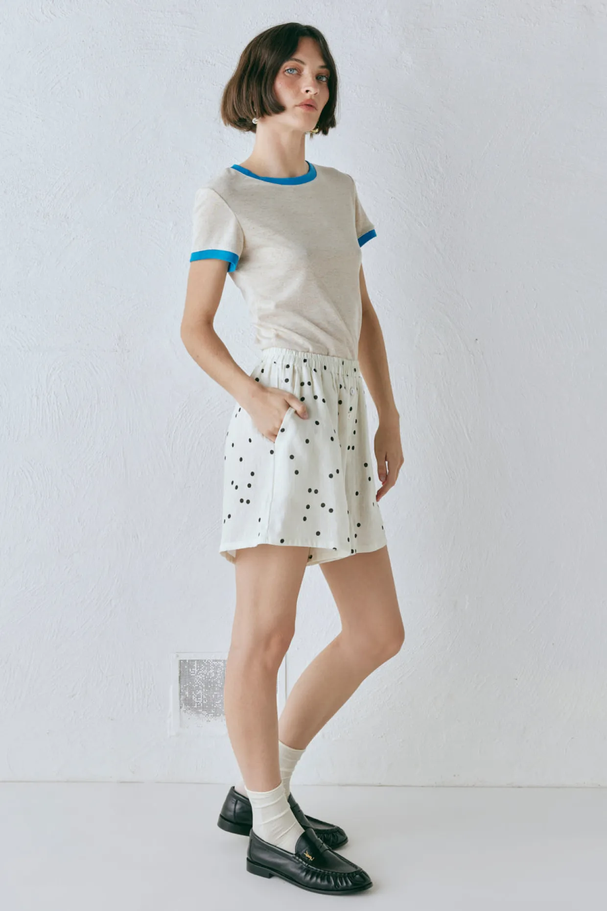 Eliza Linen Shorts Dot