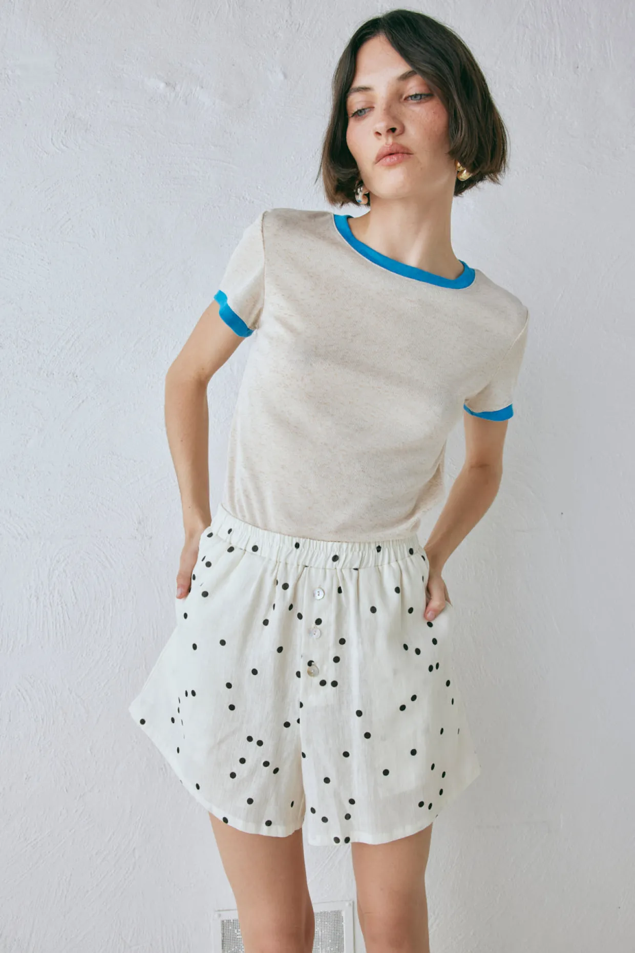 Eliza Linen Shorts Dot