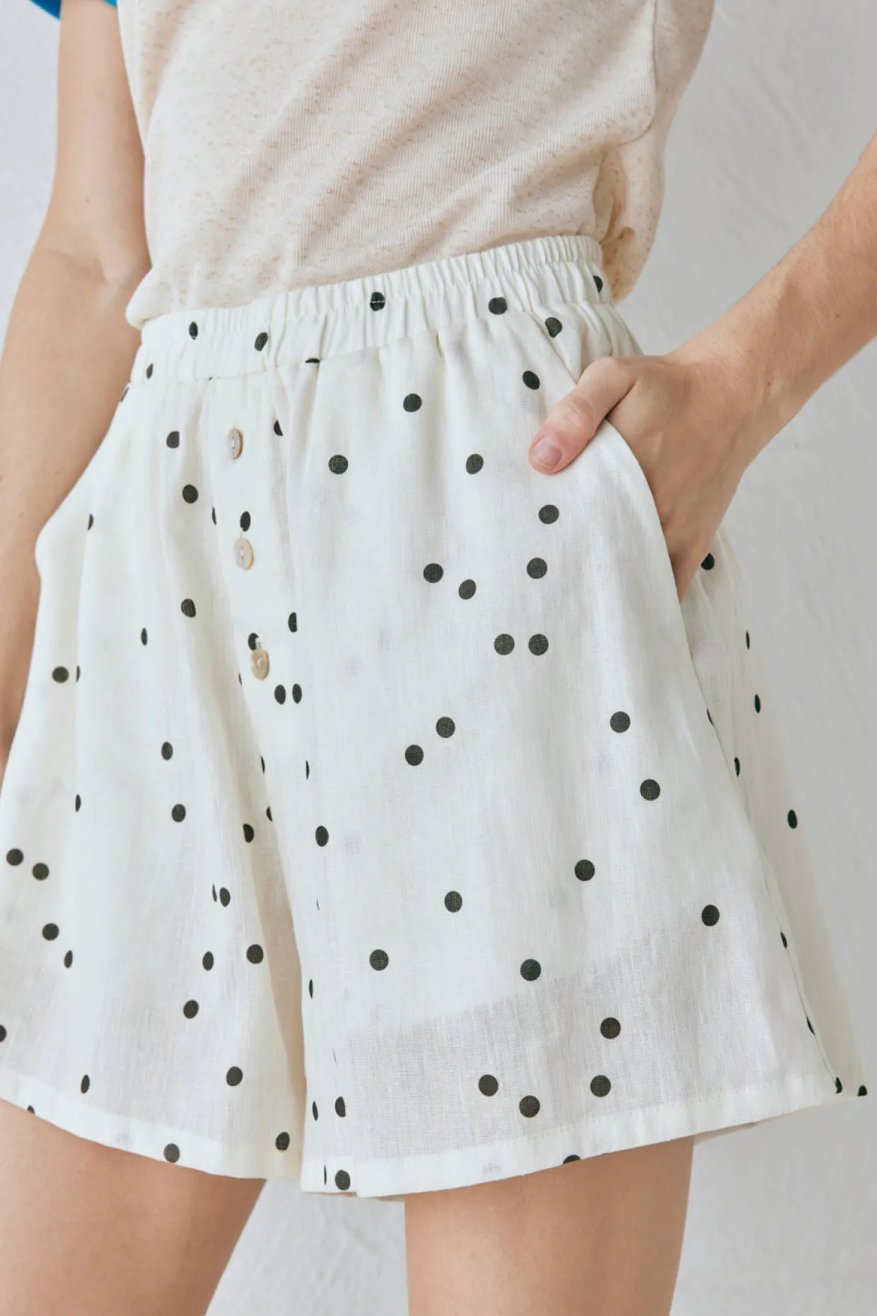 Eliza Linen Shorts Dot