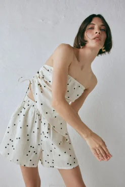 Eliza Linen Shorts Dot