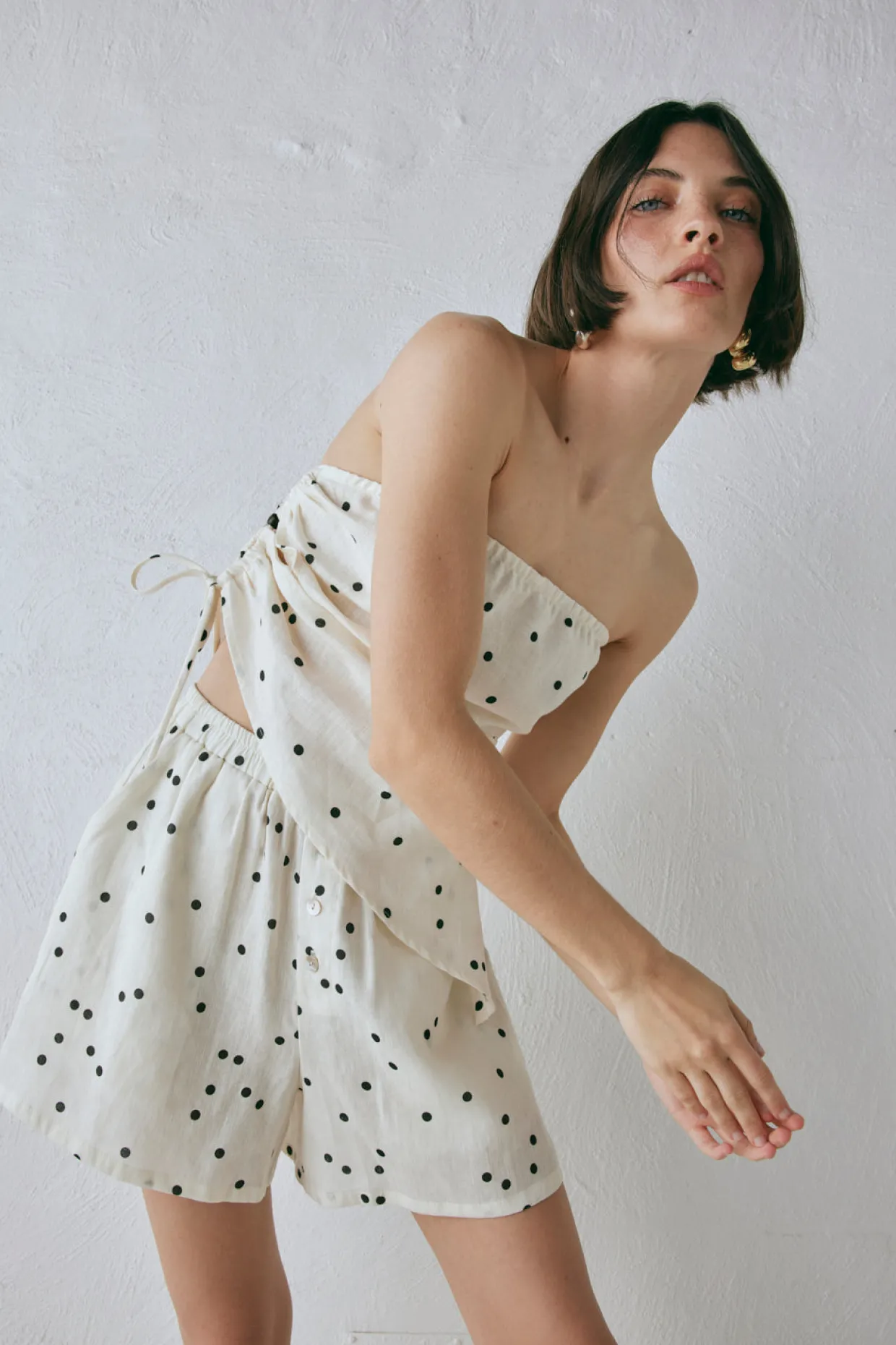 Eliza Linen Shorts Dot