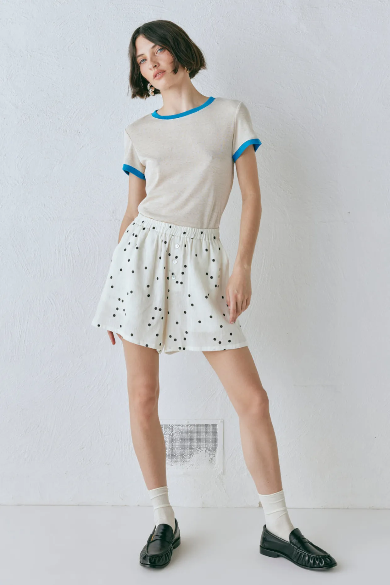 Eliza Linen Shorts Dot