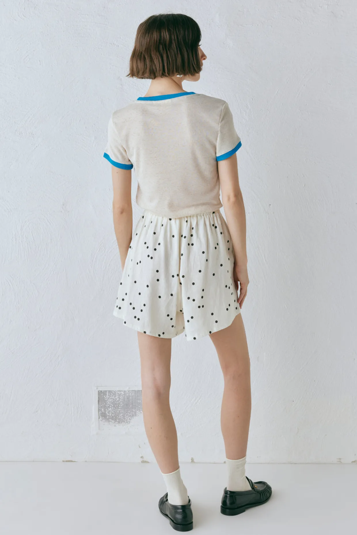 Eliza Linen Shorts Dot